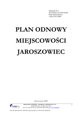 Plan Odnowy Miejscowości Jaroszowiec