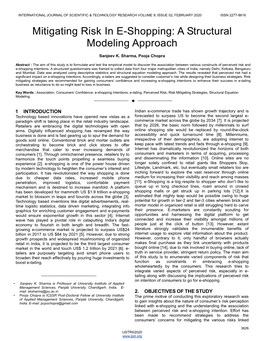 Mitigating Risk in E-Shopping: a Structural Modeling Approach
