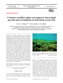 Crustose Coralline Algae Can Suppress Macroalgal Growth and Recruitment on Hawaiian Coral Reefs