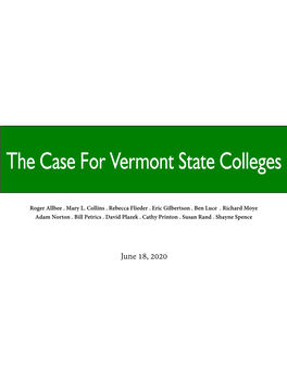 The Case for Vermont State Colleges