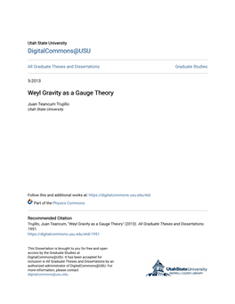 Weyl Gravity As a Gauge Theory