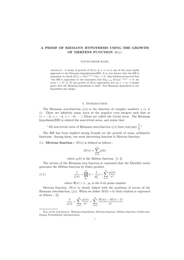 A PROOF of RIEMANN HYPOTHESIS USING the GROWTH of MERTENS FUNCTION M(X)