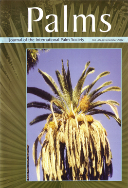 Fusarium Oxysporum Features 161 and Ornamental Phoenix Canariensis KEN PFALZGRAF News from the World of Palms 160