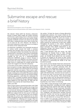 Submarine Escape and Rescue: a Brief History