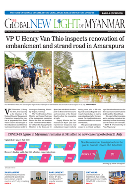 VP U Henry Van Thio Inspects Renovation of Embankment and Strand Road in Amarapura