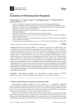 Genomics of Fibromuscular Dysplasia