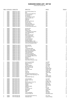 KARAOKE SONG LIST - SET #2 Sorted by Disk # and Album Title