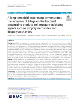 A Long-Term Field Experiment Demonstrates the Influence Of