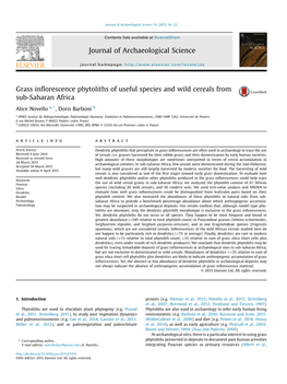 Grass Inflorescence Phytoliths of Useful Species and Wild Cereals