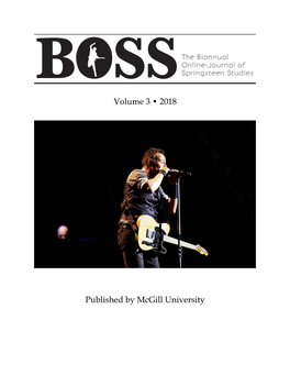 Volume 3 • 2018 Published by Mcgill University