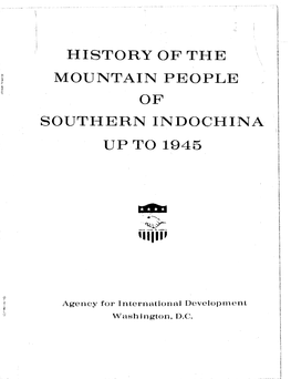 History of the Mountain People of Southern Indochina up to 1945