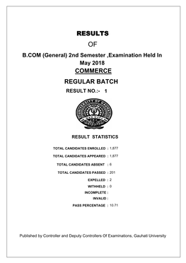 Results Commerce Regular Batch