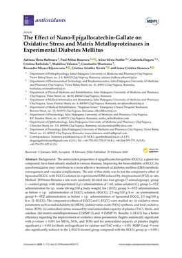 The Effect of Nano-Epigallocatechin-Gallate on Oxidative Stress and Matrix Metalloproteinases in Experimental Diabetes Mellitus