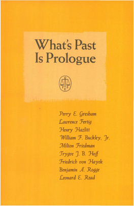 What's Past Is Prologue