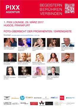 1. Pixx Lounge, 29. März 2017 Hugos, Frankfurt