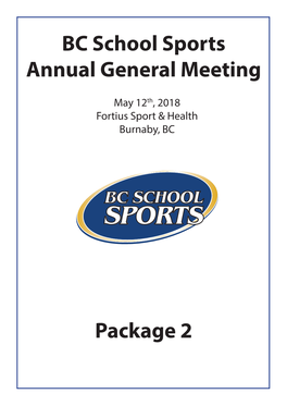 BC School Sports Annual General Meeting Package 2