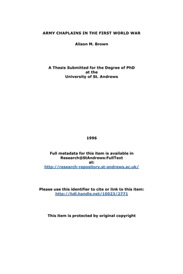 Alison M. Brown Phd Thesis
