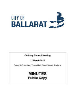 11 March 2020 Ordinary Council Meeting Minutes.Pdf