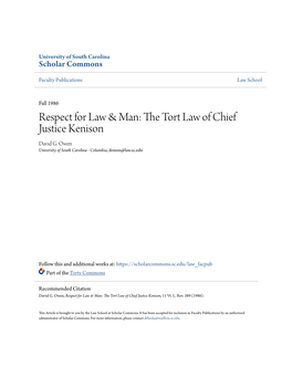 The Tort Law of Chief Justice Kenison, 11 Vt