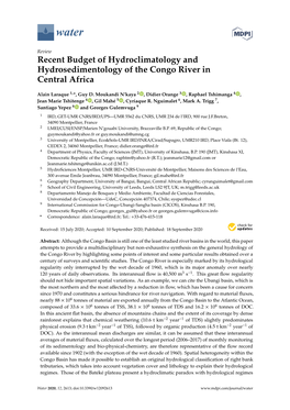 Recent Budget of Hydroclimatology and Hydrosedimentology of the Congo River in Central Africa