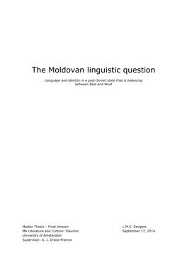 The Moldovan Linguistic Question