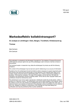 Markedseffektiv Kollektivtransport?