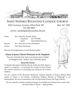 Bulletin for 2021-05-16 – St. Stephen