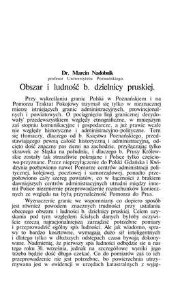 Obszar I Ludność B. Dzielnicy Pruskiej