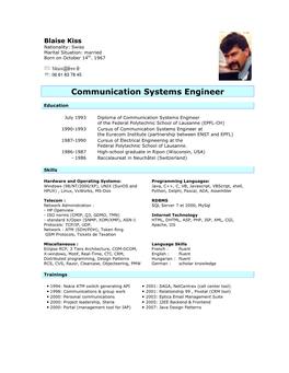 Communication Systems Engineer