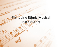 Philippine Ethnic Musical Instruments Aerophone