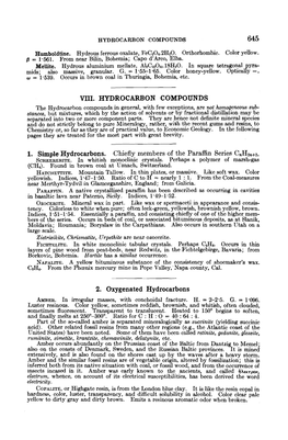 Hydrocarbon Compounds 645