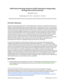 ASOR Cultural Heritage Initiatives (CHI): Planning for Safeguarding Heritage Sites in Syria and Iraq1