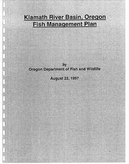 Klamath River Basin Fish Management Plan