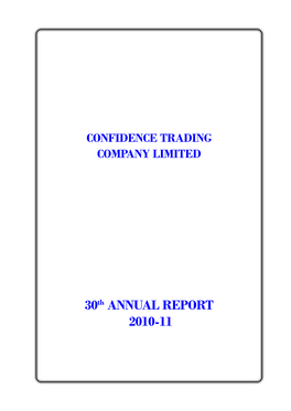 30Th ANNUAL REPORT 2010-11 CONFIDENCE TRADING COMPANY LIMITED