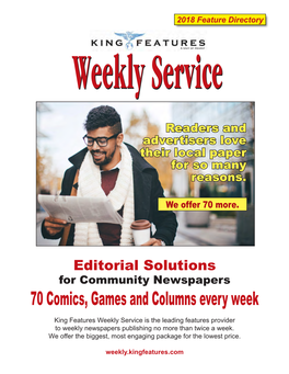 70 Comics, Games and Columns Every Week