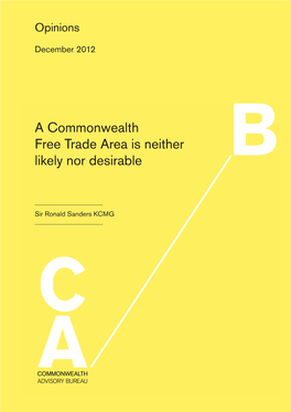 A Commonwealth Free Trade Area Is Neither Likely Nor Desirable