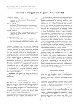 Taxonomy of Mayapple Rust: the Genus Allodus Resurrected