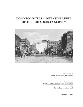 Downtown Tulsa Intensive-Level Historic Resources Survey