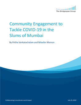 Community Engagement to Tackle COVID-19 in the Slums of Mumbai