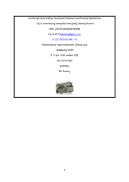 1 Unaville Agricultural Holdings Development Framework