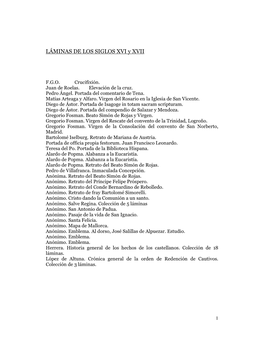 LÁMINAS DE LOS SIGLOS XVI Y XVII