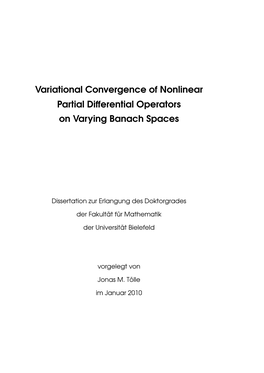 Variational Convergence of Nonlinear Partial Differential Operators on Varying Banach Spaces