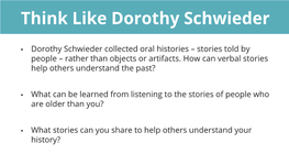 Think Like Dorothy Schwieder