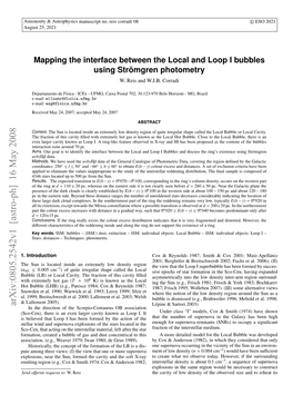 Mapping the Interface Between the Local and Loop I Bubbles Using Stromgren¨ Photometry W