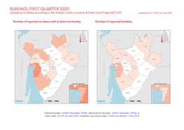BURUNDI, FIRST QUARTER 2020: Update on Incidents According to the Armed Conflict Location & Event Data Project (ACLED) Compiled by ACCORD, 23 June 2020
