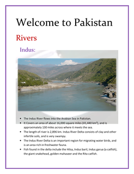 Welcome to Pakistan Rivers Indus