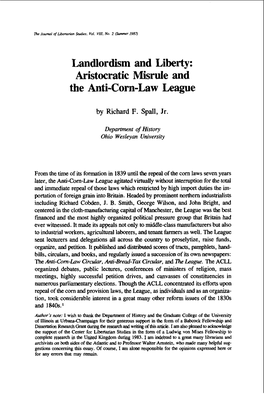 Landlordism and Liberty: Aristocratic Misrule and the Anti-Corn-Law League