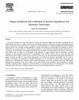 Image Resolution and Evaluation of Genetic Hypotheses for Planetary Landscapes James R