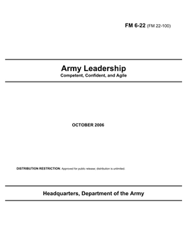 Army Leadership Competent, Confident, and Agile