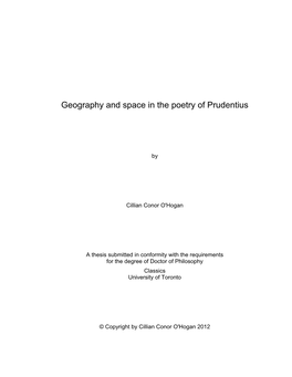 Geography and Space in the Poetry of Prudentius